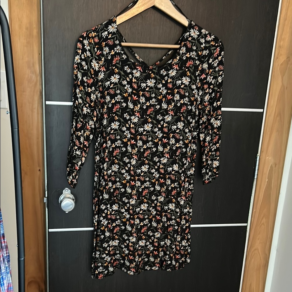 Floral Black Dress
